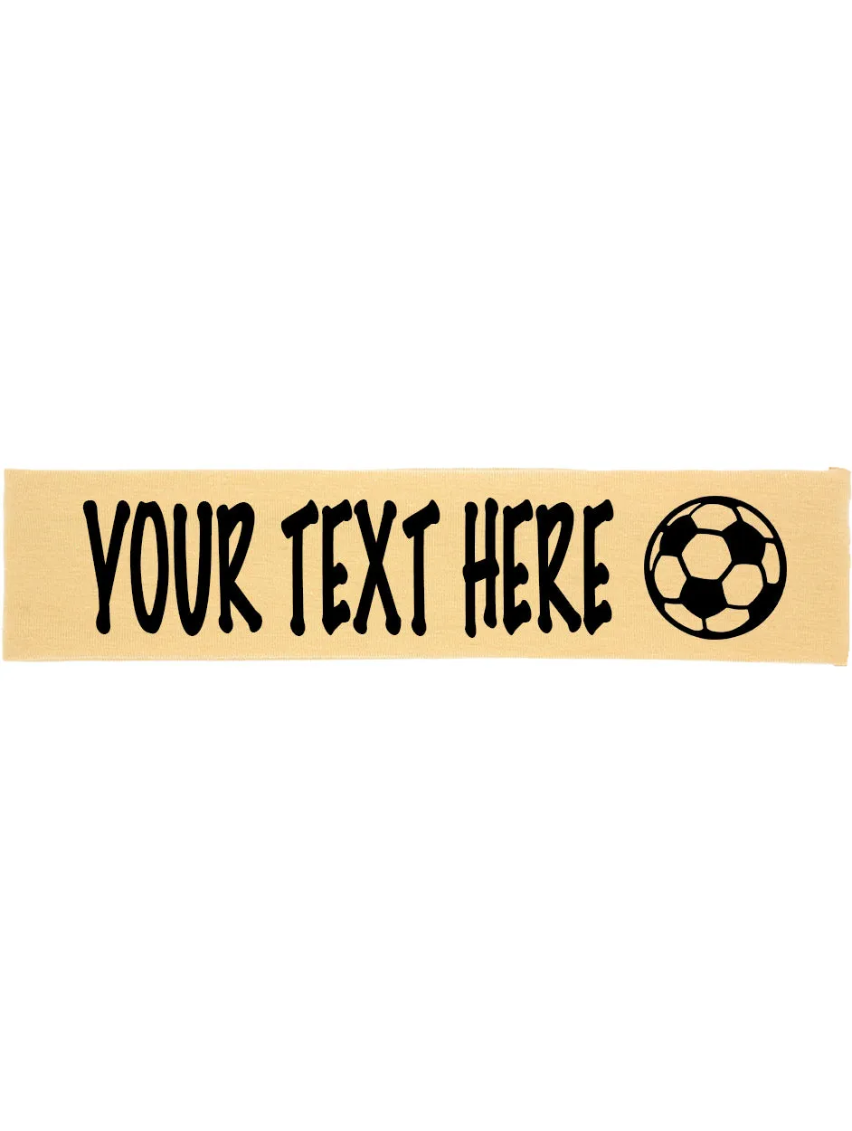 Custom SOCCER Cotton Headband - Flat (Non Sparkle) Letters!