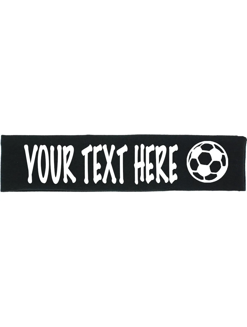 Custom SOCCER Cotton Headband - Flat (Non Sparkle) Letters!