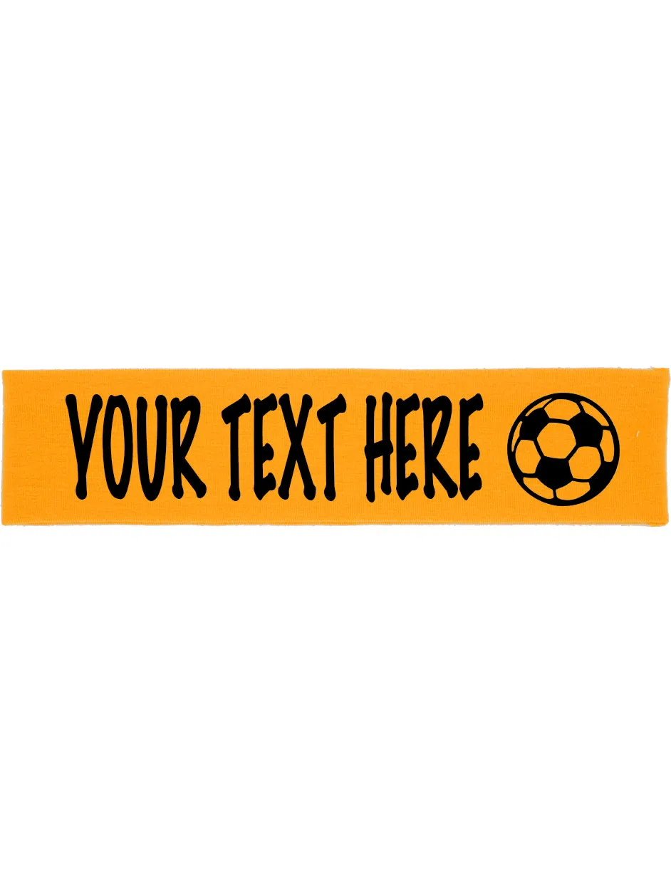 Custom SOCCER Cotton Headband - Flat (Non Sparkle) Letters!