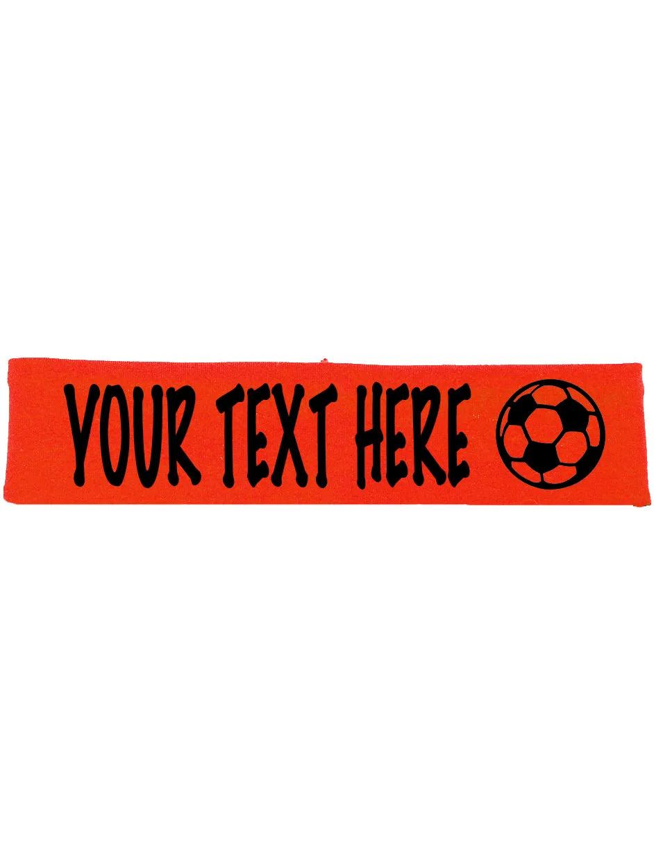 Custom SOCCER Cotton Headband - Flat (Non Sparkle) Letters!