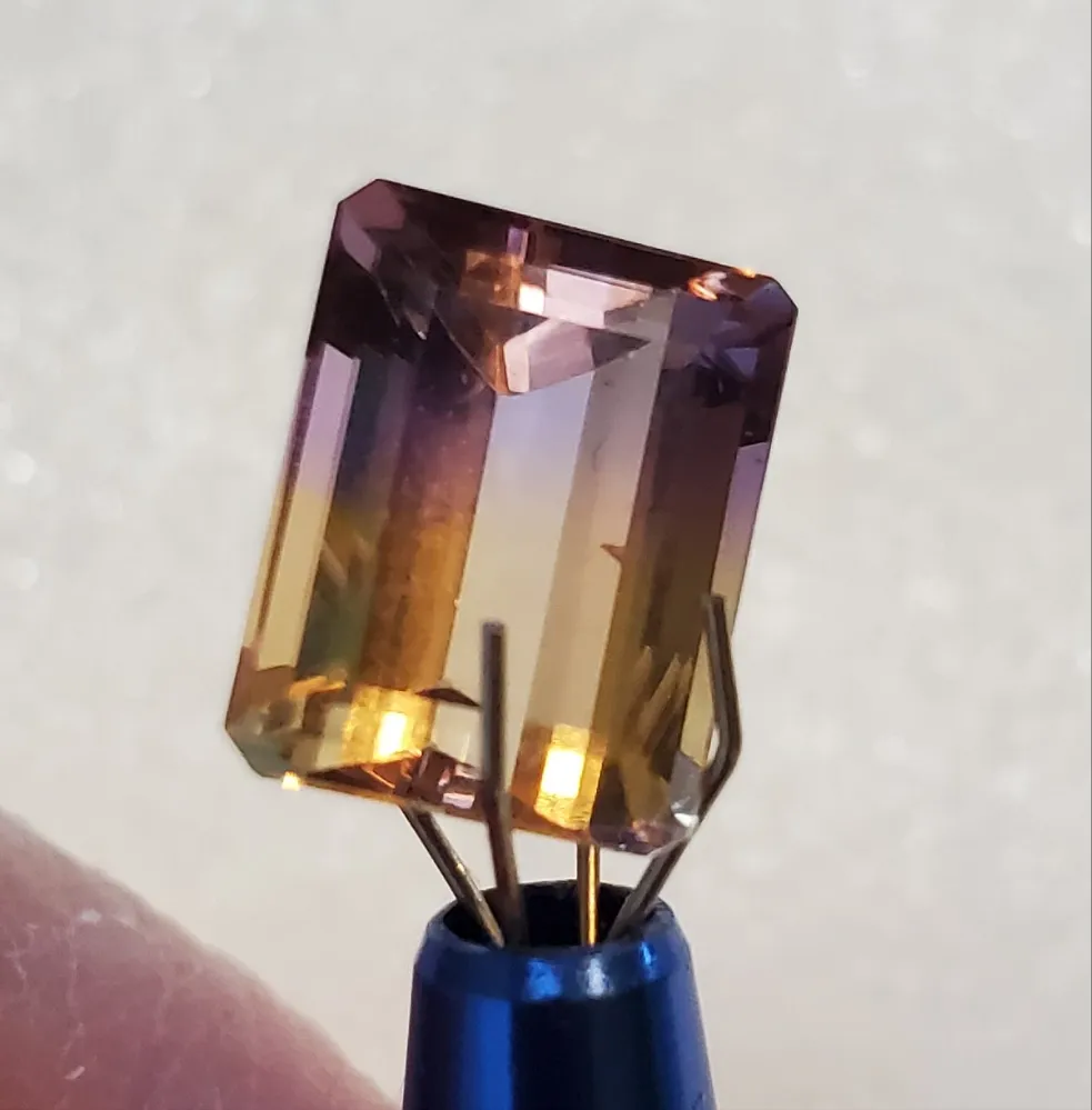 Custom Wire Wrapped Faceted Ametrine Neklace/Pendant Sterling Silver