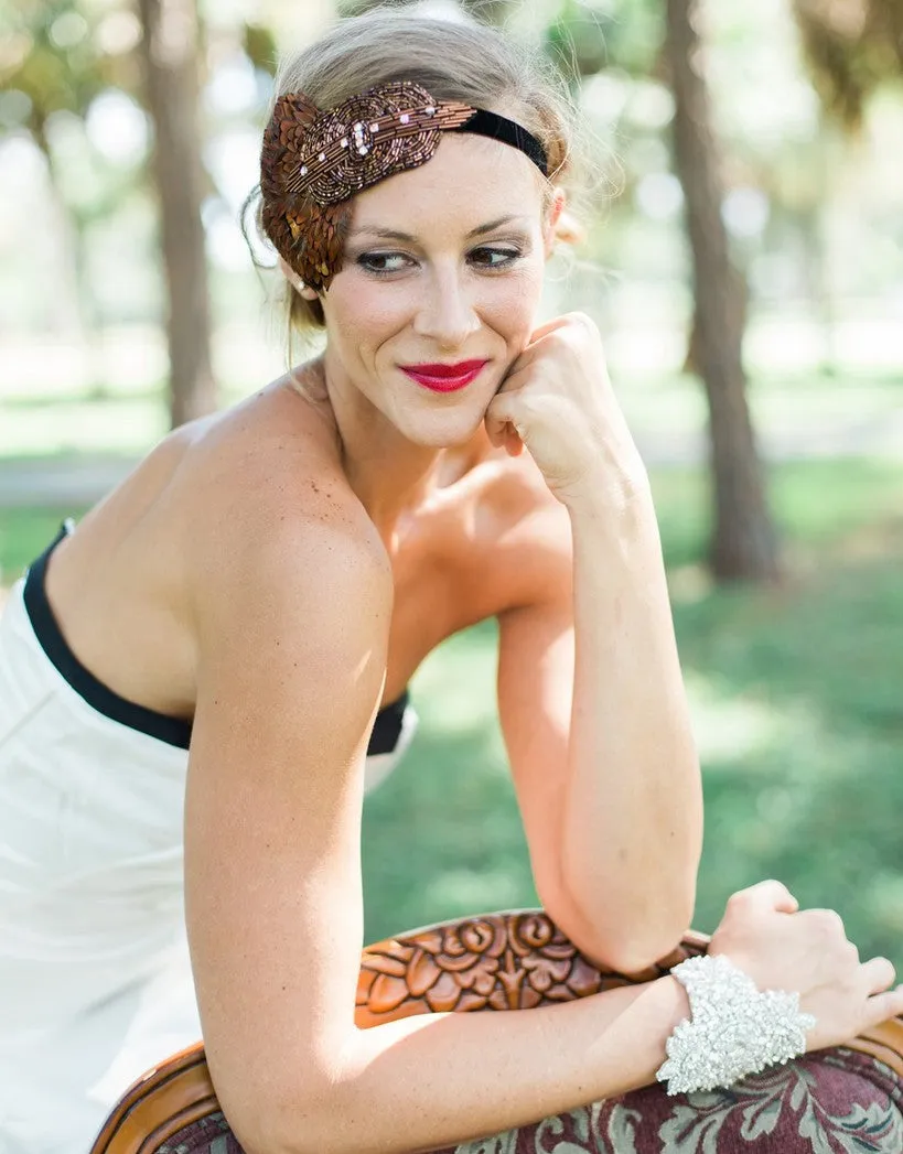 feather flapper headband - 150079 ADDISON