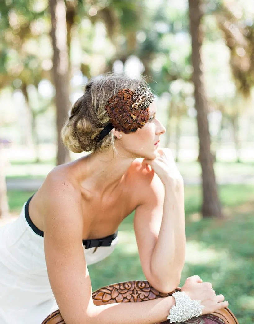 feather flapper headband - 150079 ADDISON