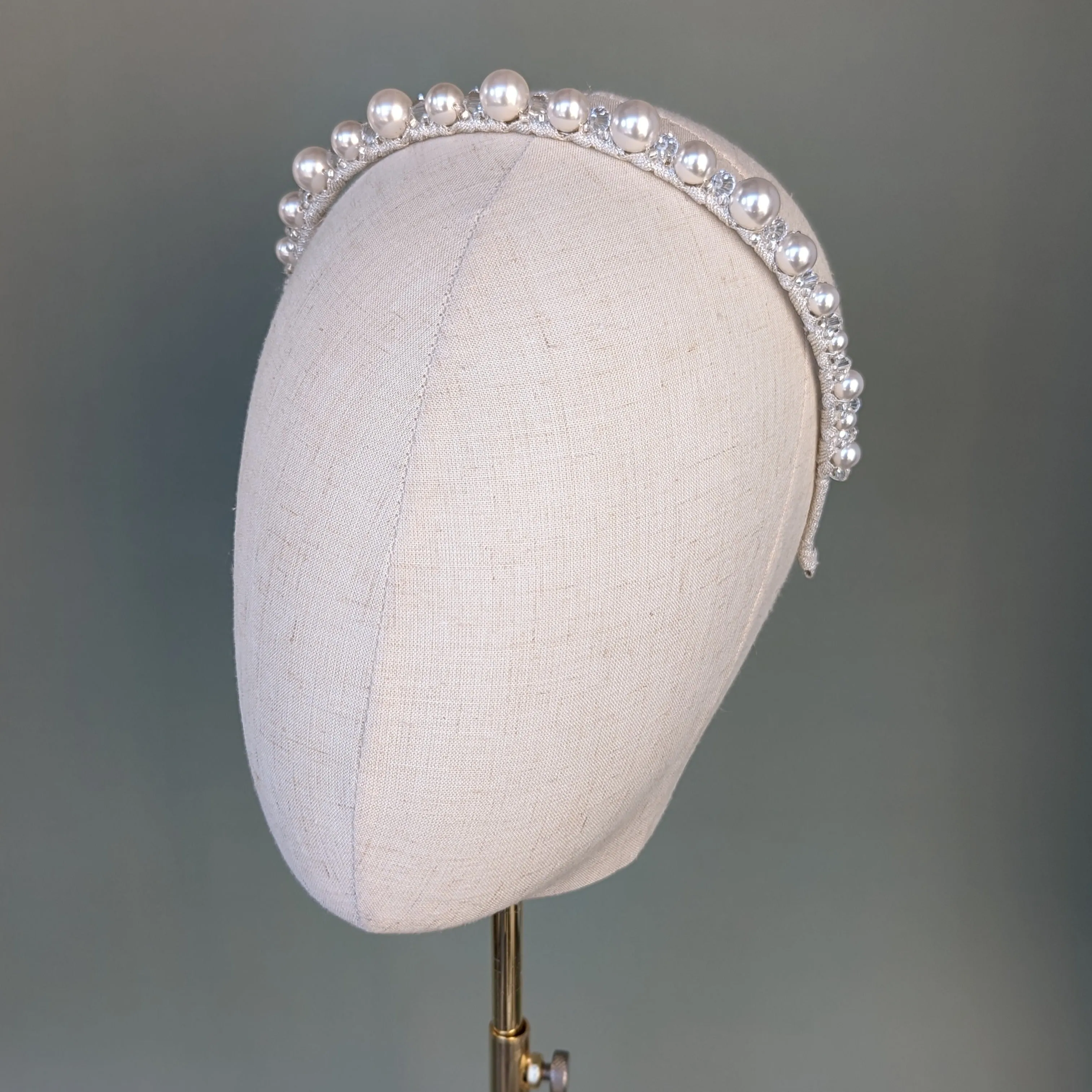 FREYA Crystal & Pearl Beaded Headband