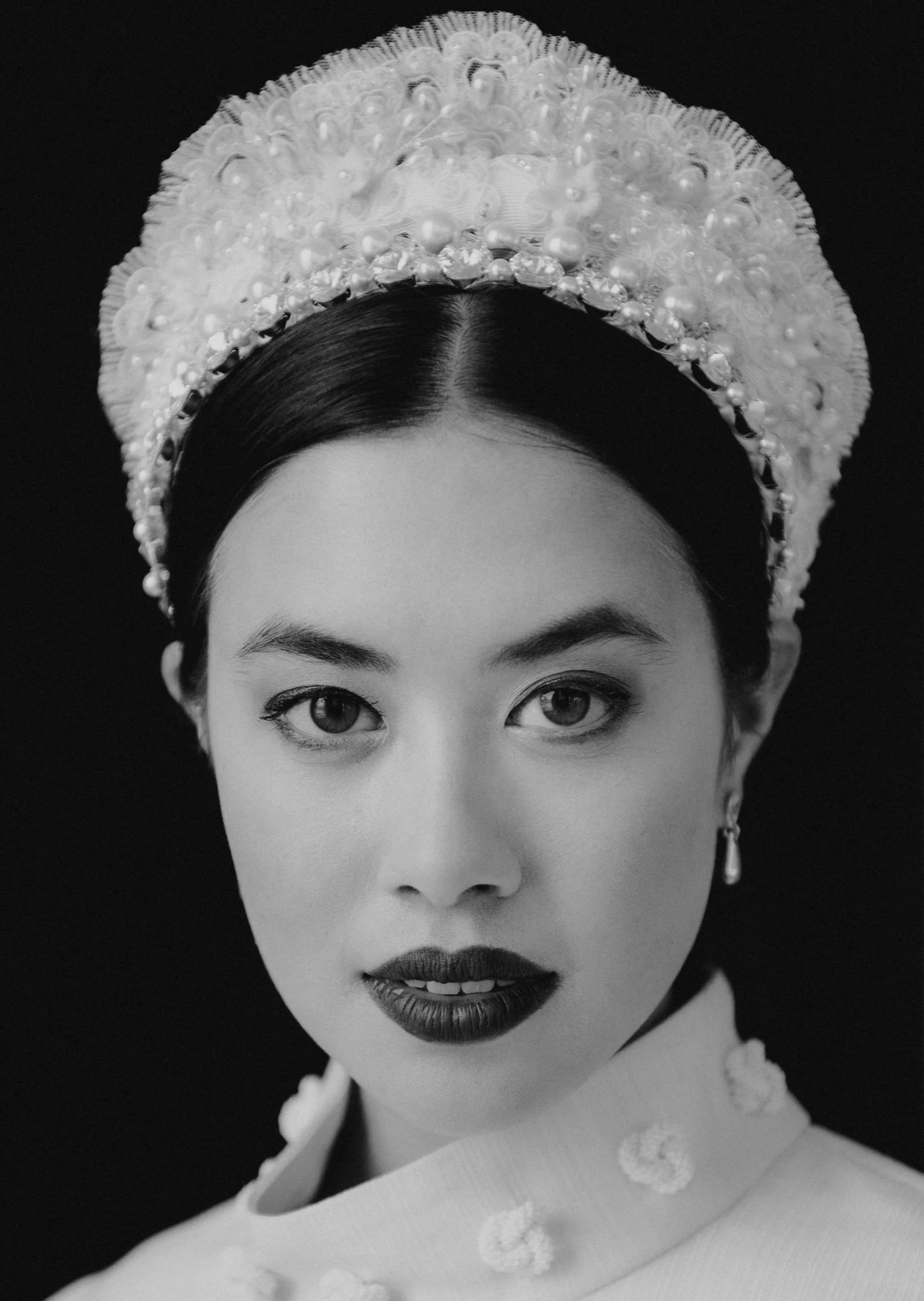 FREYA Crystal & Pearl Beaded Headband