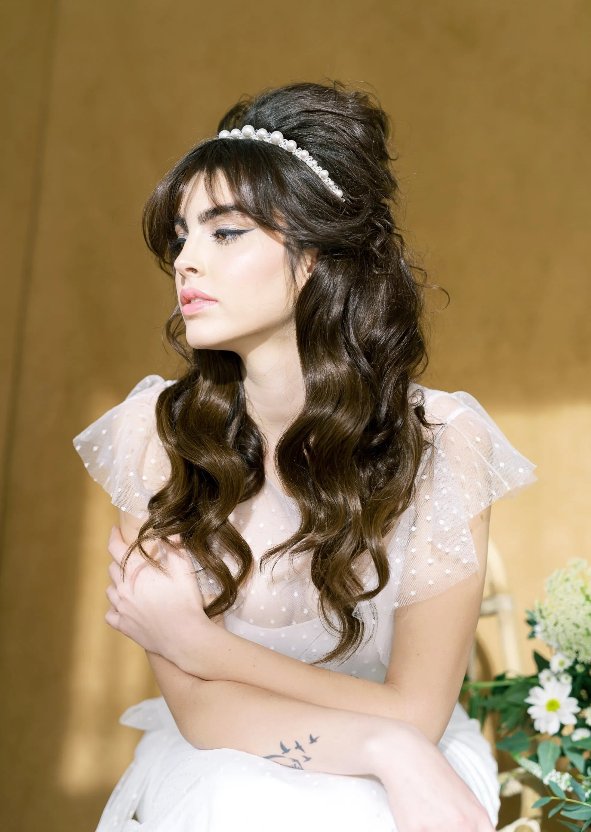 FREYA Crystal & Pearl Beaded Headband