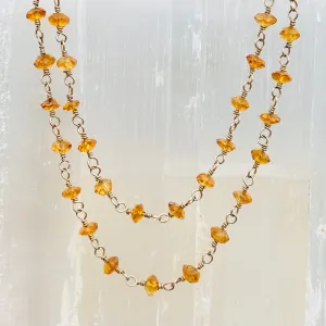 Gemstone Rosary Necklace ~ Citrine