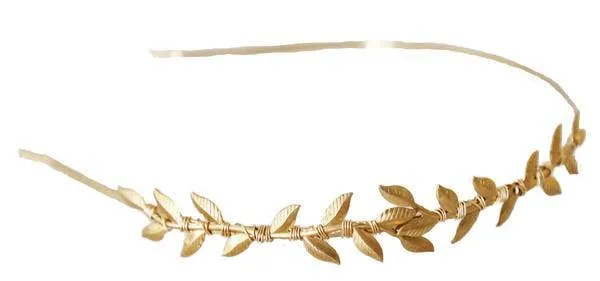 Golden Brass Simple Leaf Vine Headband