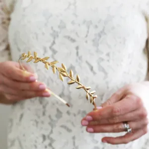 Golden Brass Simple Leaf Vine Headband