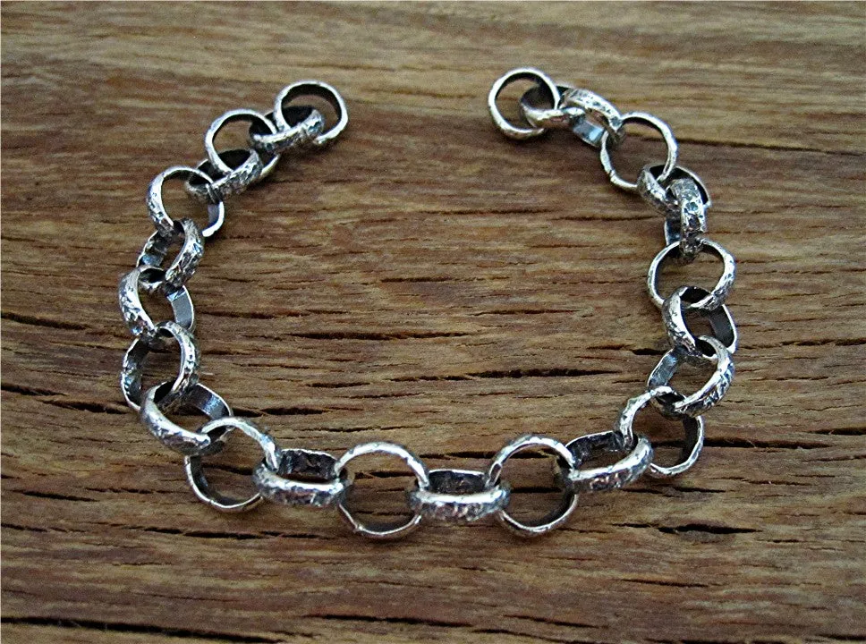 Handcrafted Textured Artisan Sterling Silver Link Chain (multiple lengths available)