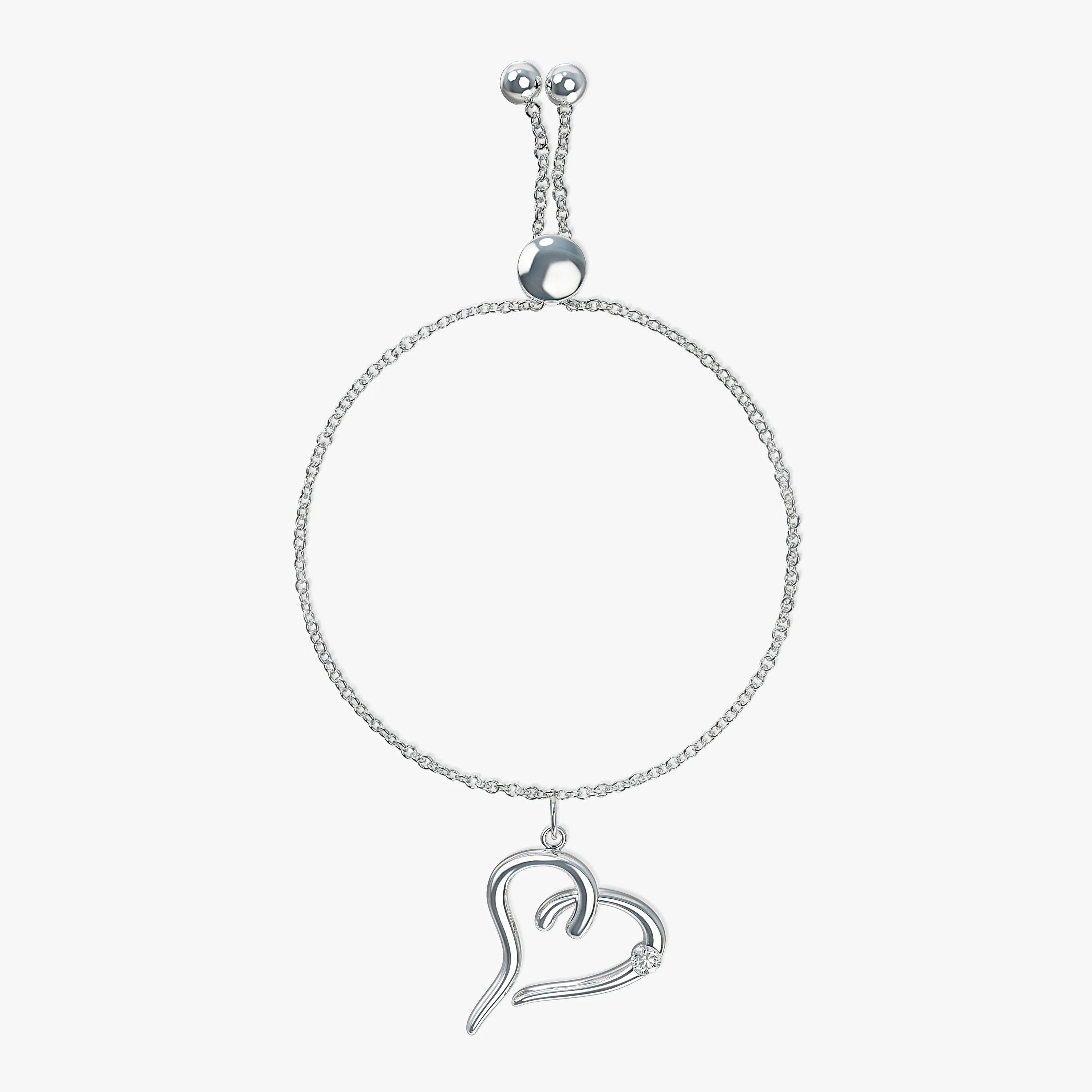 Heart Bolo Diamond Bracelet
