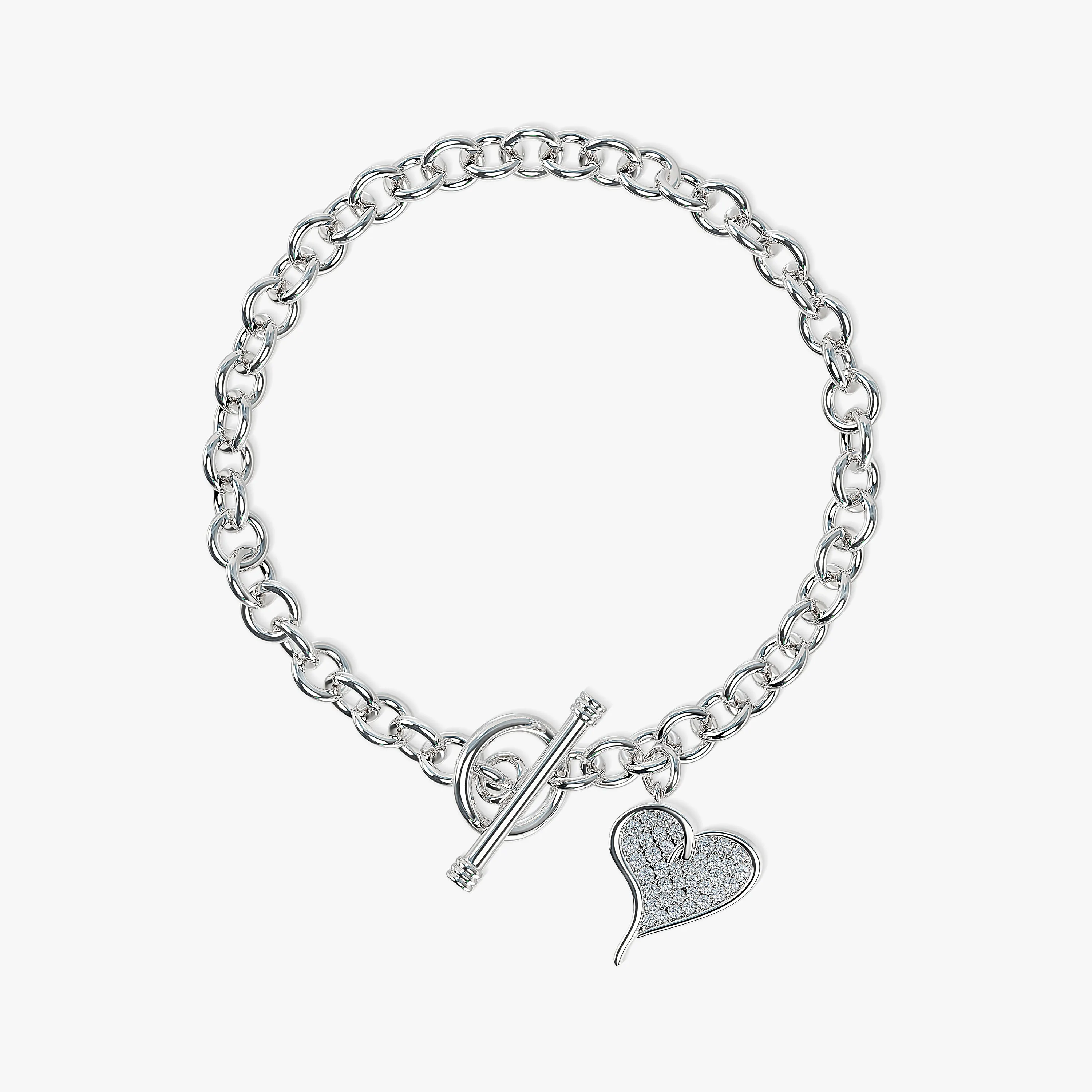 Heart Charm Toggle Bracelet