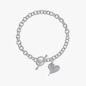 Heart Charm Toggle Bracelet