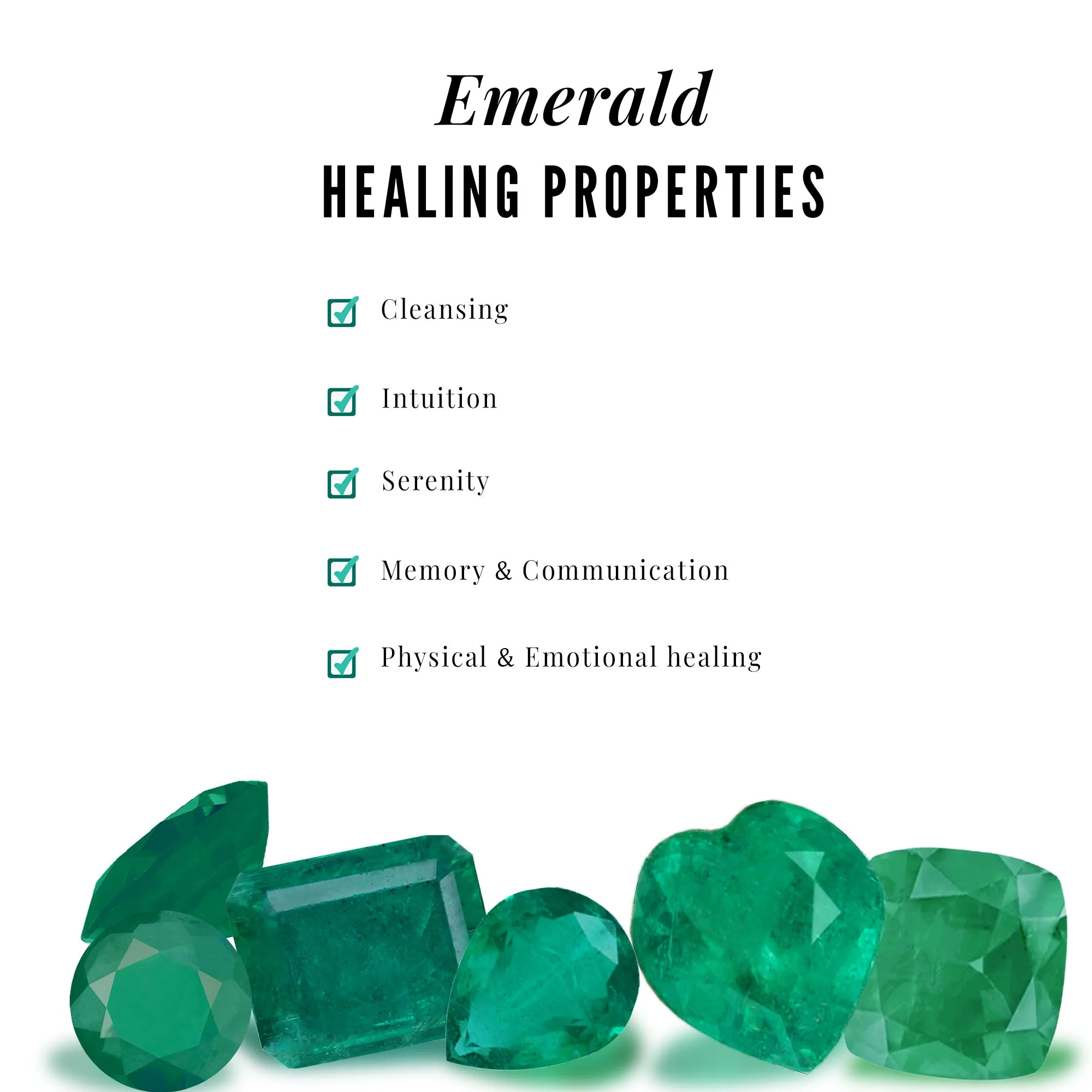Heart Shape Emerald and Diamond Solitaire Ring Set