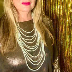 'Joyce' multi-strand pearl necklace