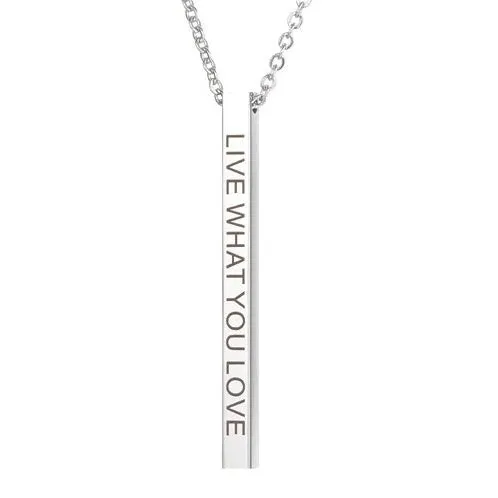 Live What You Love Bar Necklace (Gold and Silver)