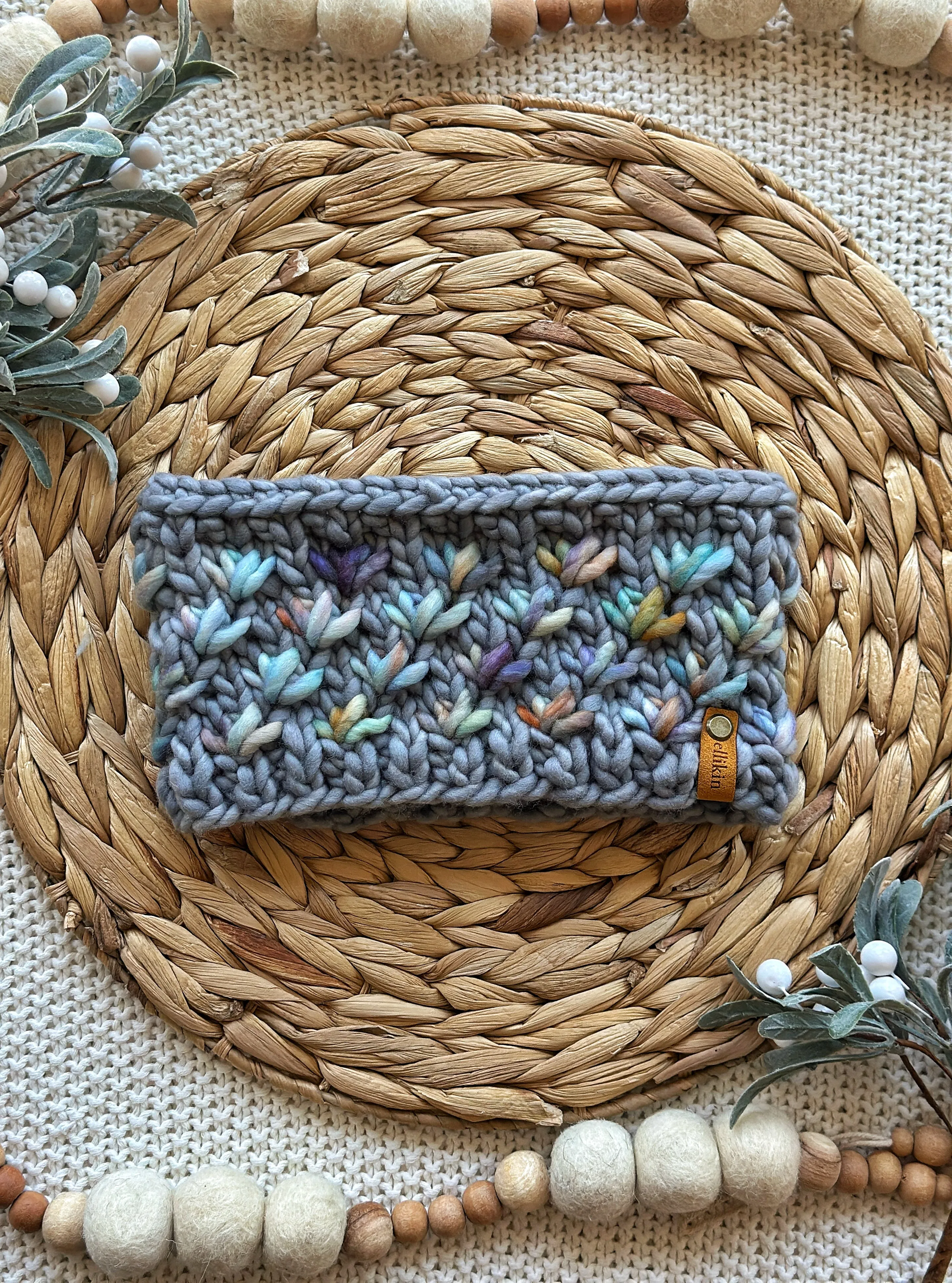 Lotus Flower Headband in Gray