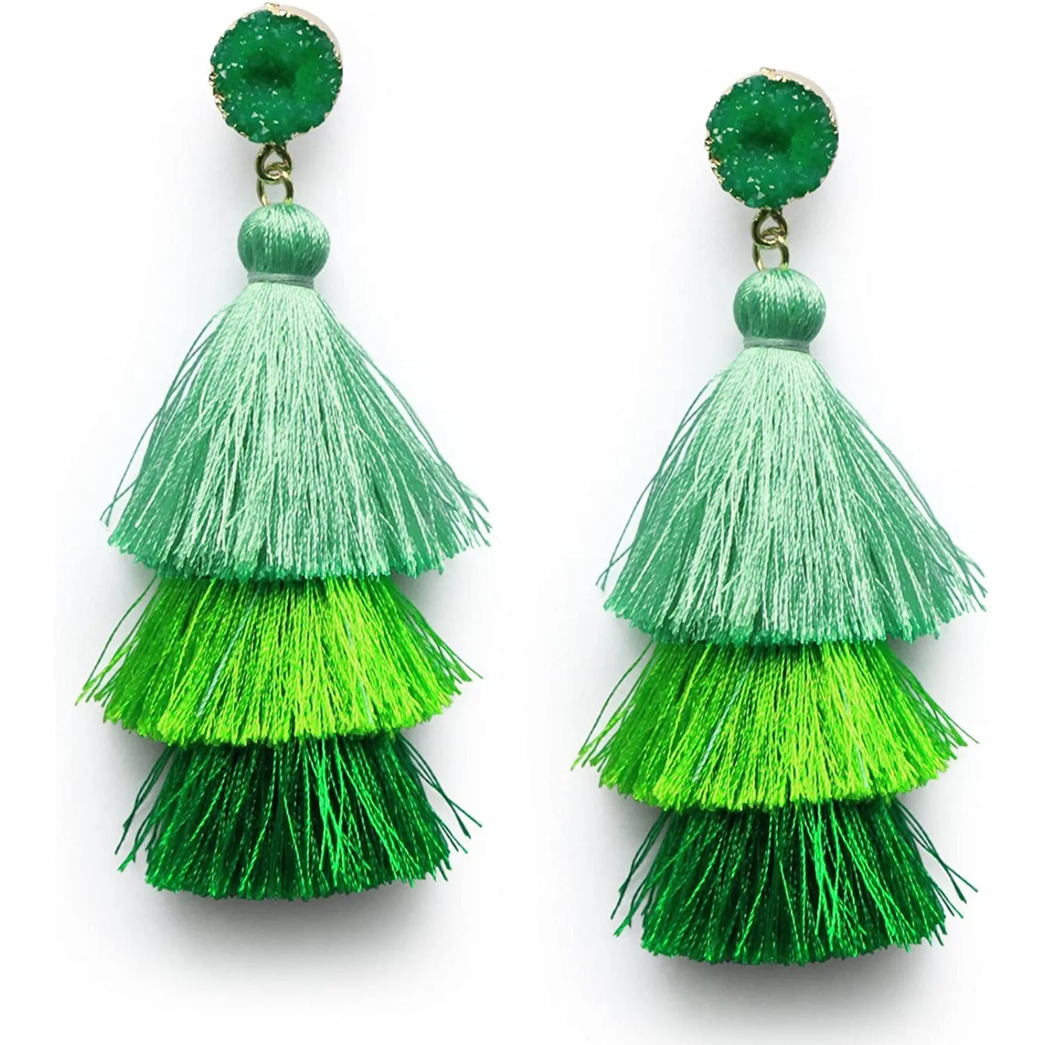 Me&Hz Colorful Layered Tassel Earrings