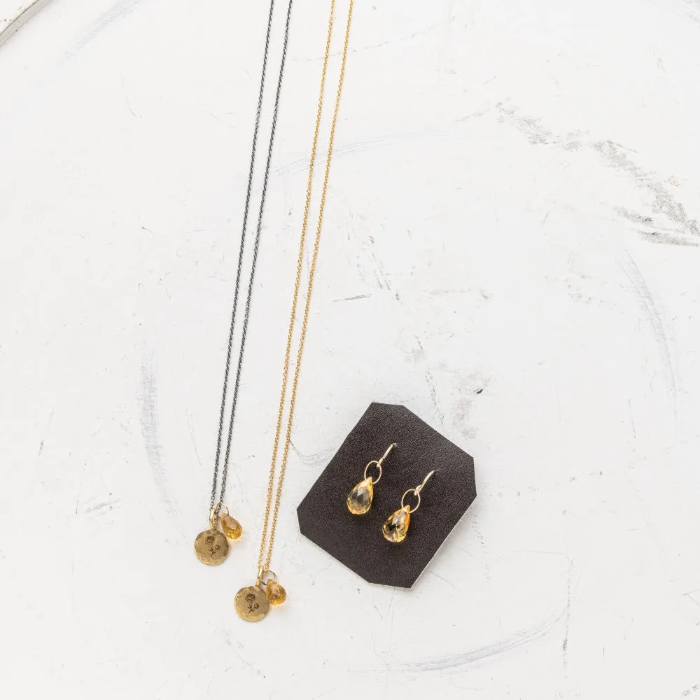 November Birth Flower Necklace: Peony