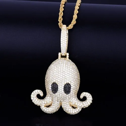 Octopus Pendants Bling Cubic Zircon Jewelry