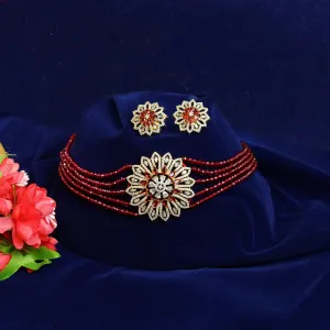 Pearl Zircon/AD Choker Set 19358-6540
