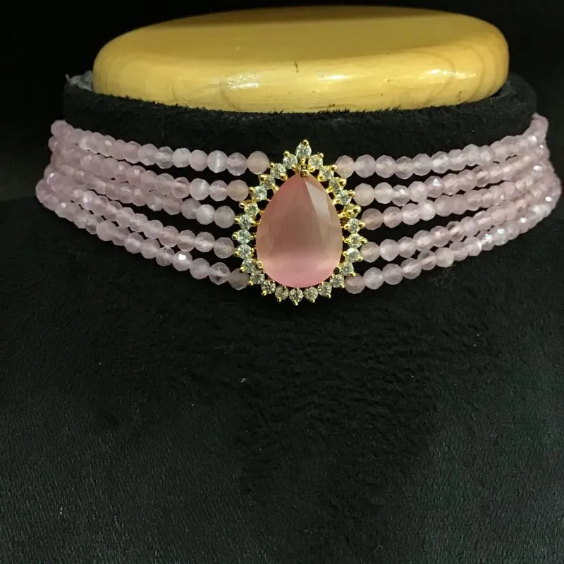 Pink Zircon/AD Choker Set