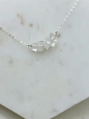 Quartz and sterling silver simple necklace