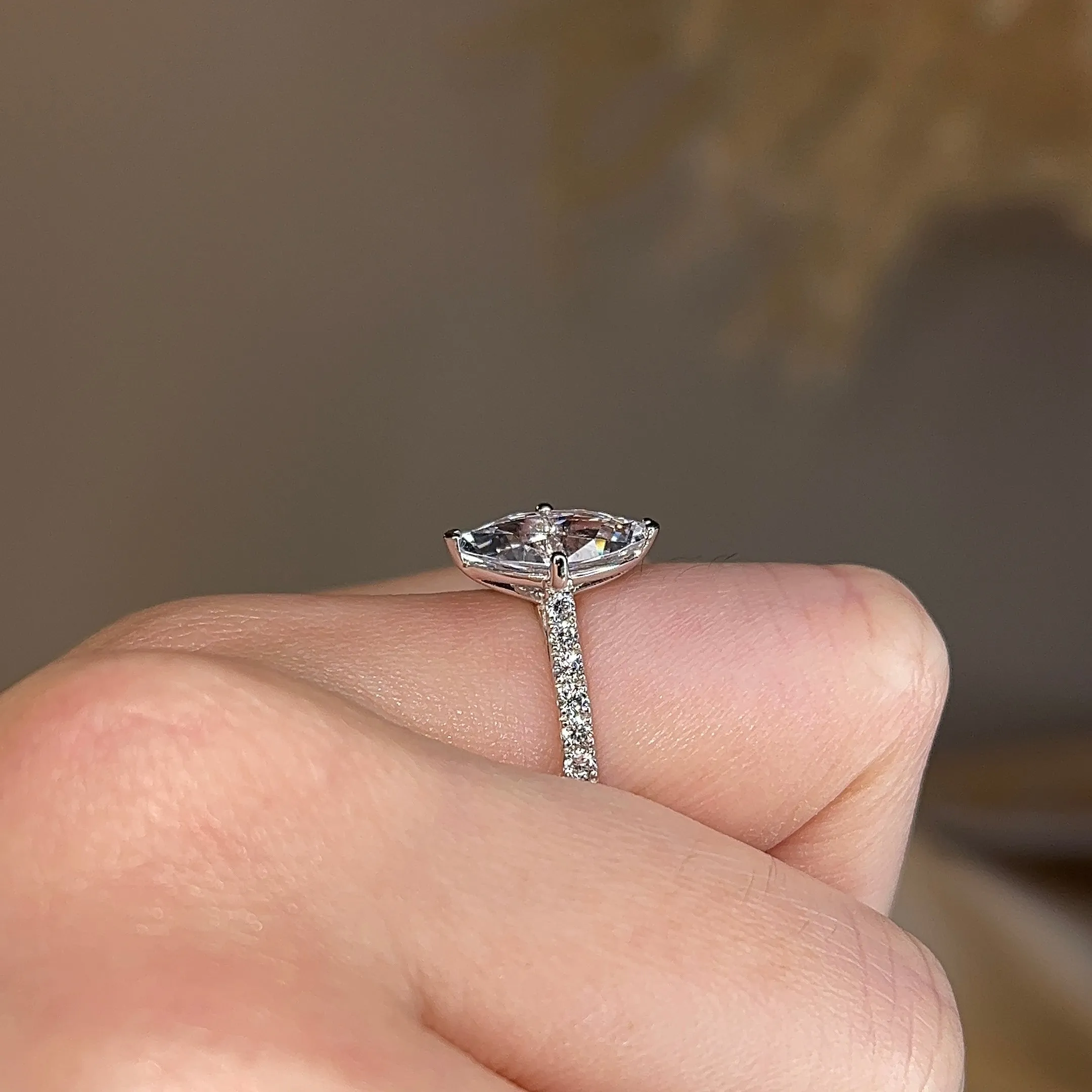 "Elin" Marquise Cut Diamond Grain Set Diamond Band Engagement Ring DSMC04