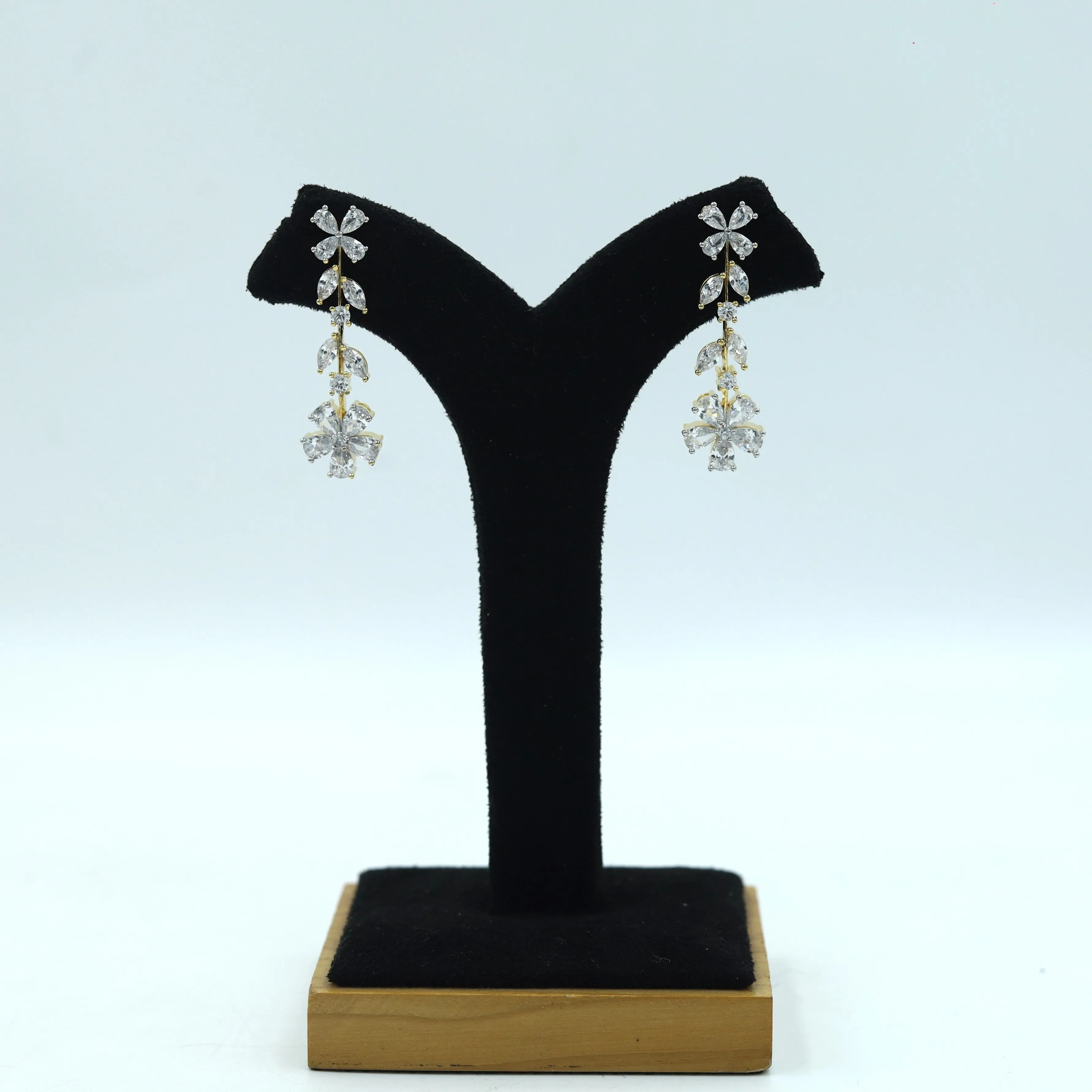 Round Neck Zircon/AD Necklace Set 12974-34