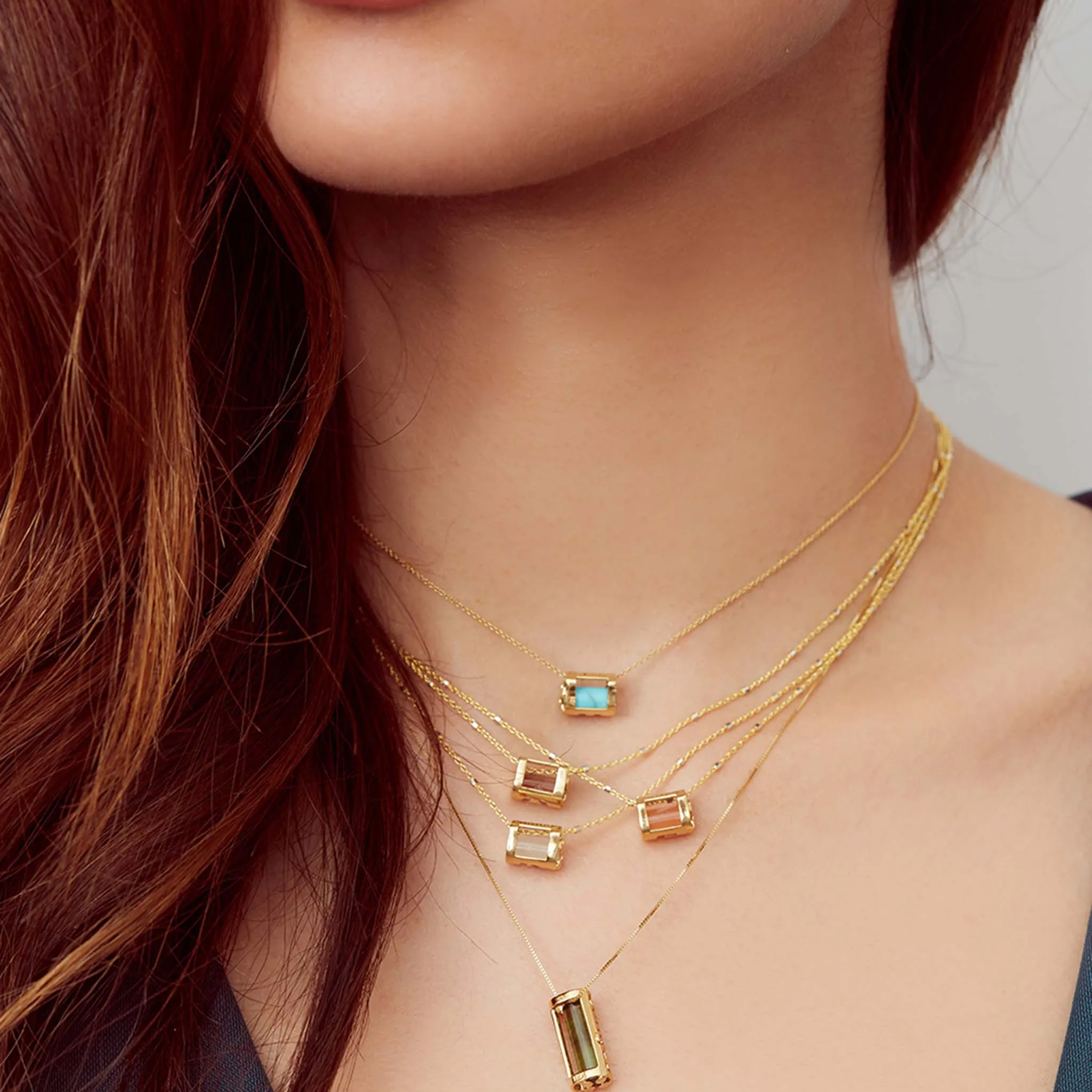 Signature Initials Necklace   Milky Quartz