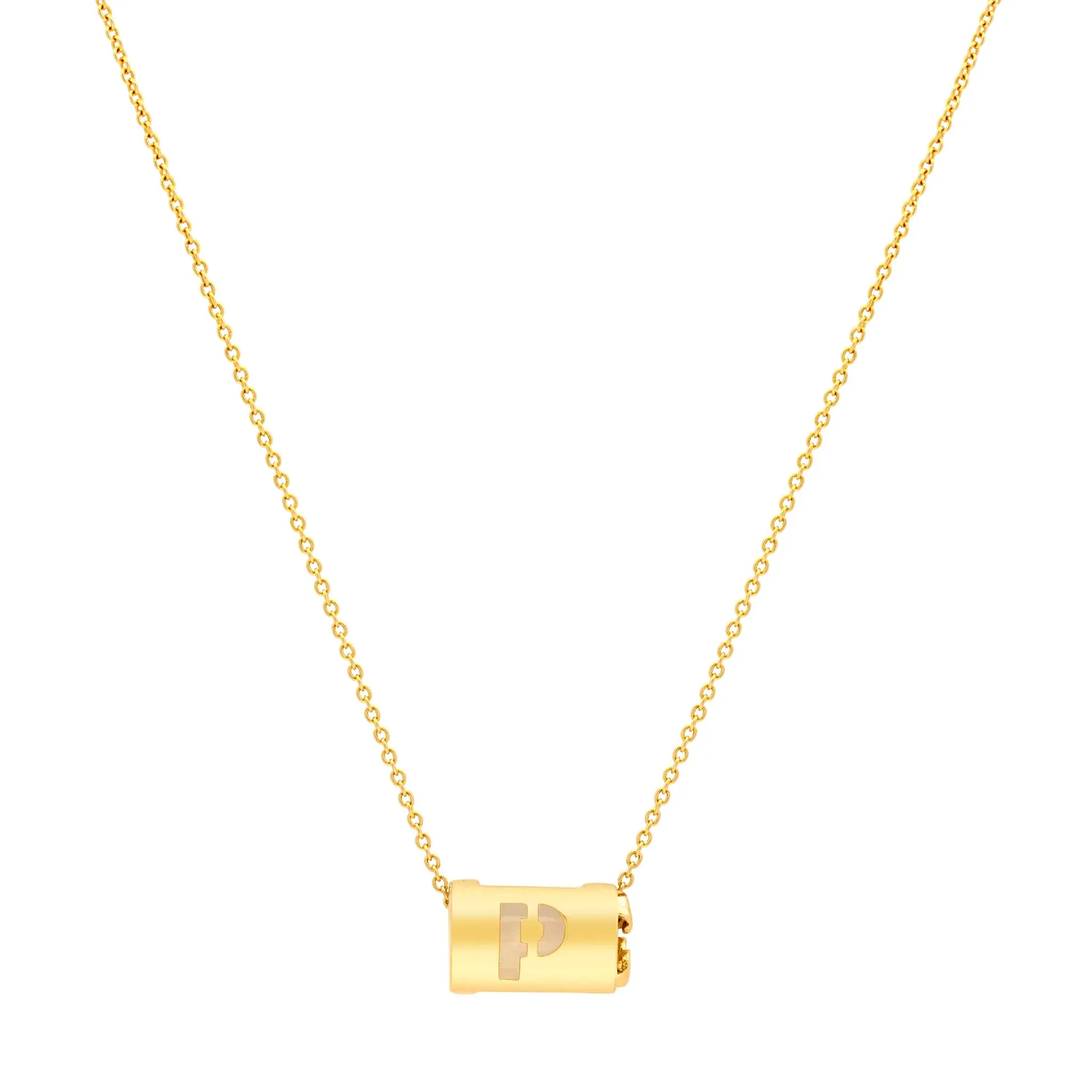 Signature Initials Necklace   Milky Quartz
