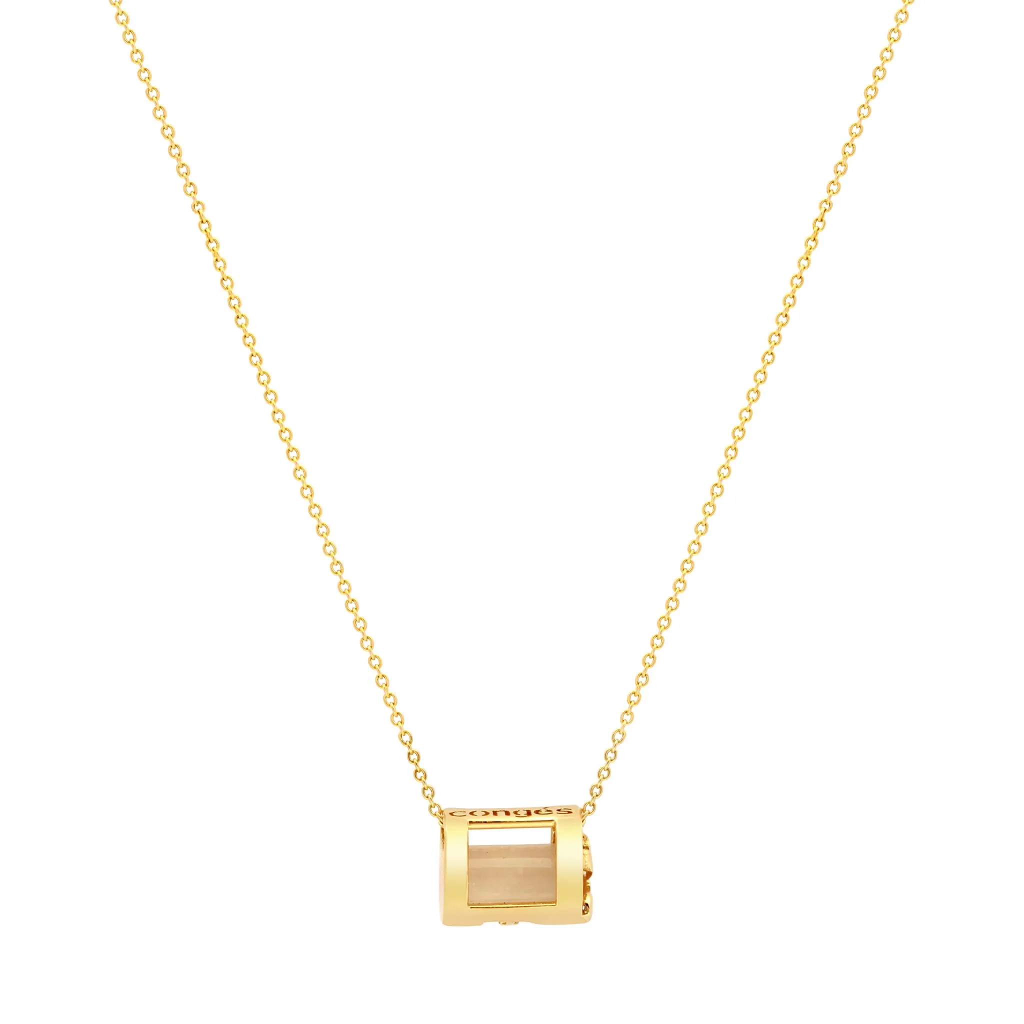 Signature Initials Necklace   Milky Quartz