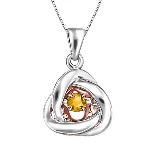 Silver and Rose Gold Citrine Luminance Pendant