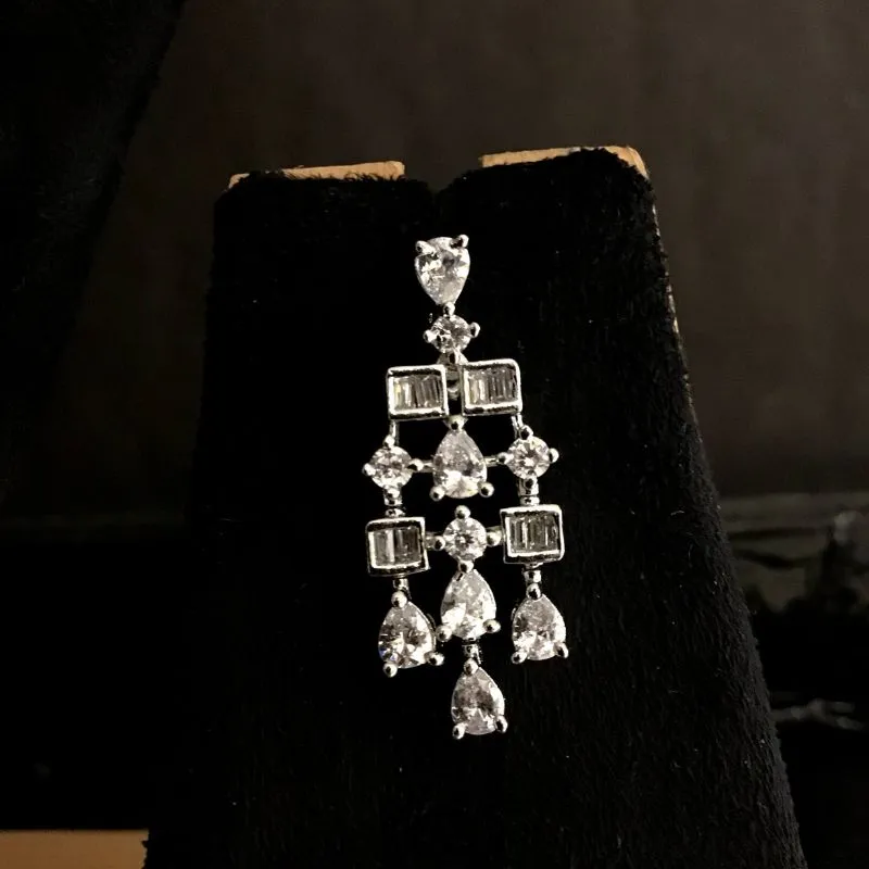 Silver Zircon/AD Necklace Set 13119-9894