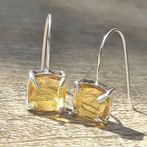 The Ashera - Natural Citrine Dangle Earrings