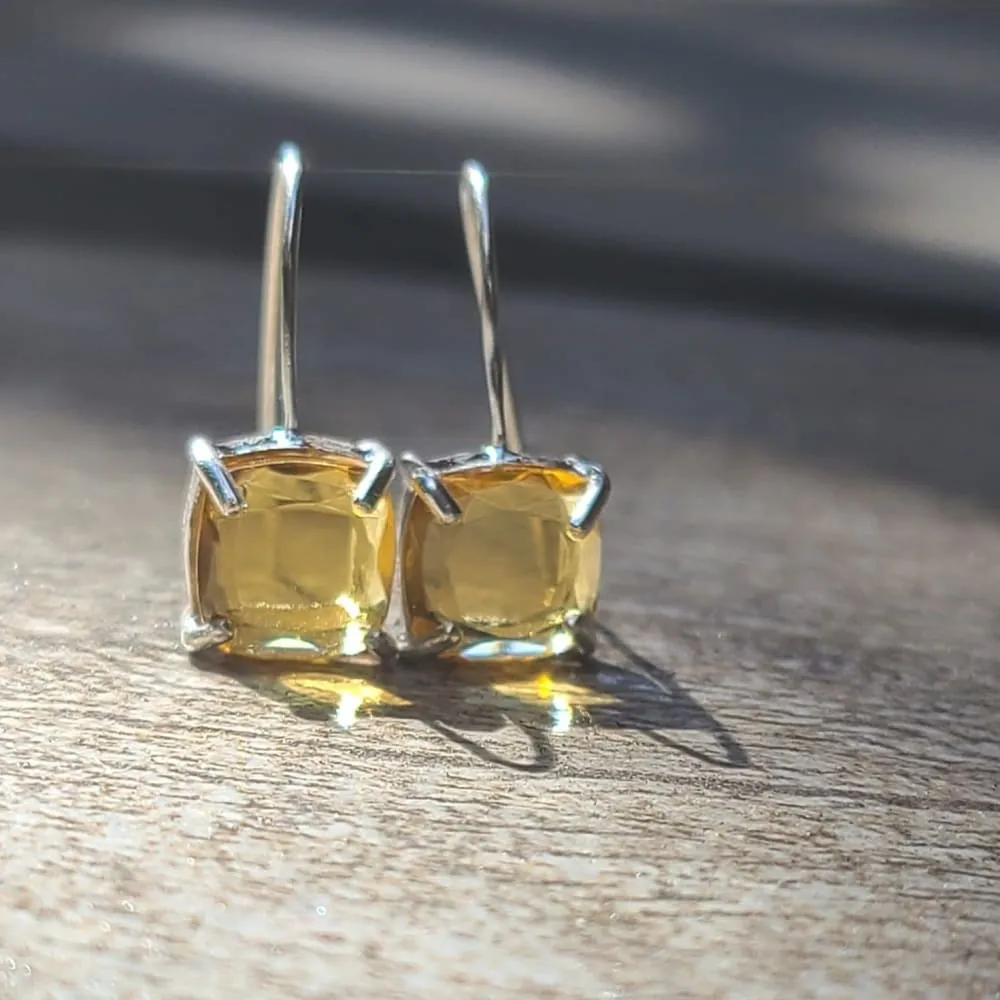 The Ashera - Natural Citrine Dangle Earrings