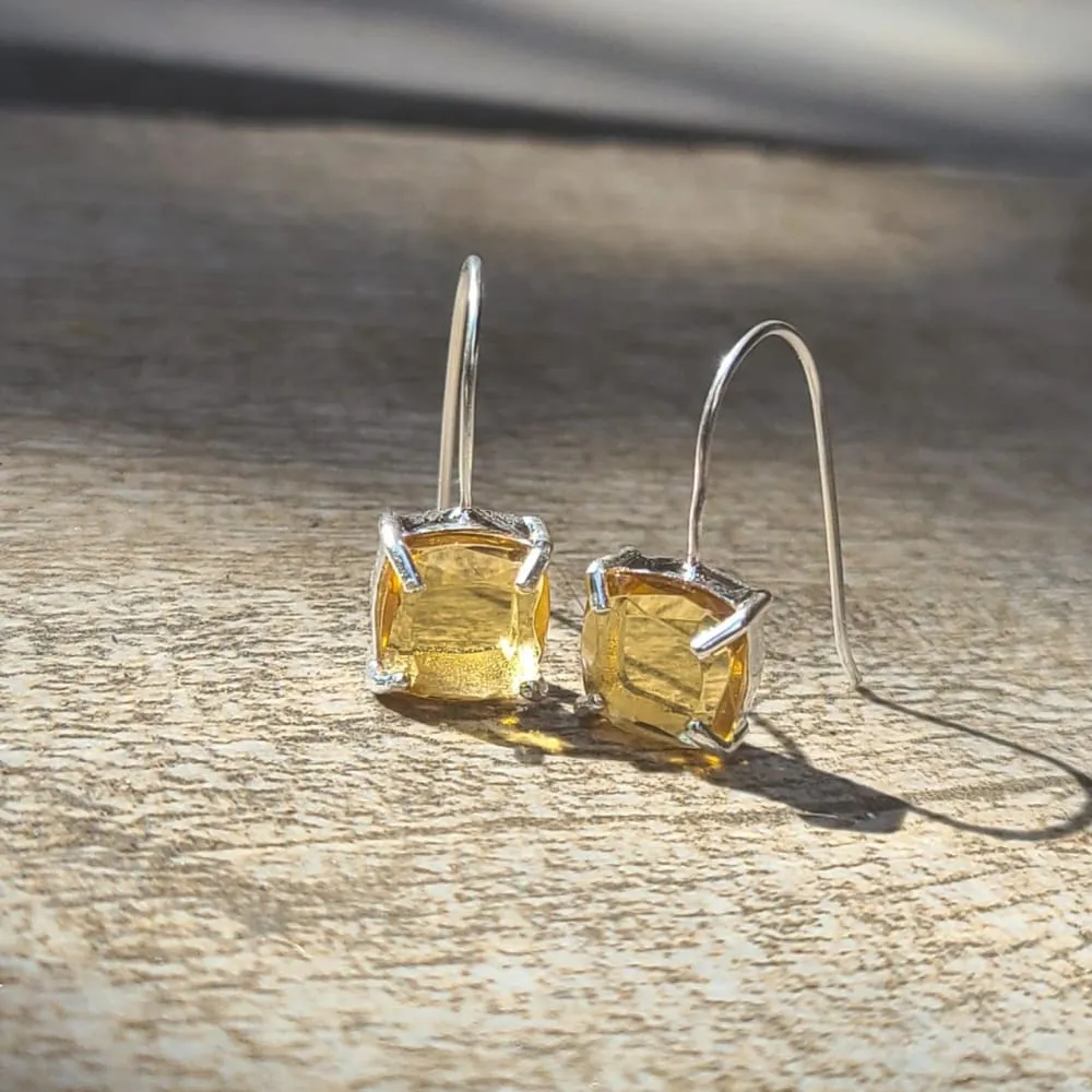 The Ashera - Natural Citrine Dangle Earrings