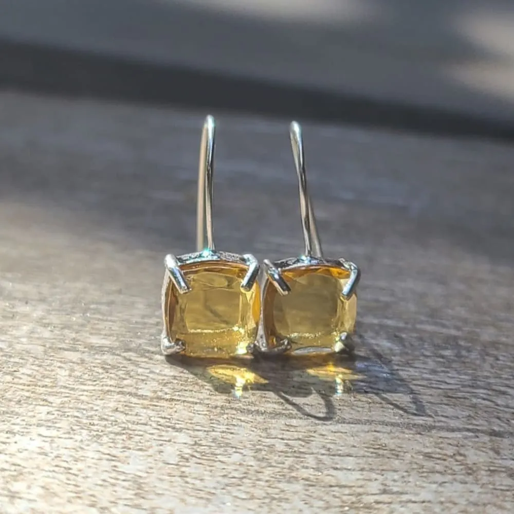 The Ashera - Natural Citrine Dangle Earrings