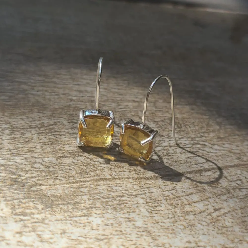 The Ashera - Natural Citrine Dangle Earrings